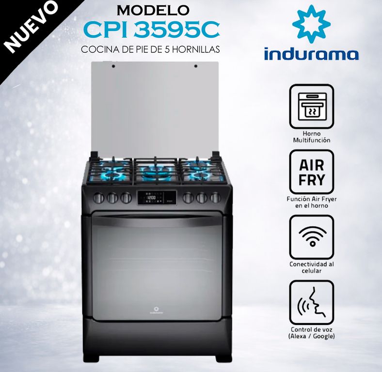 CPI-3595N - Cocina 5 Quemadores Smart Black Steel