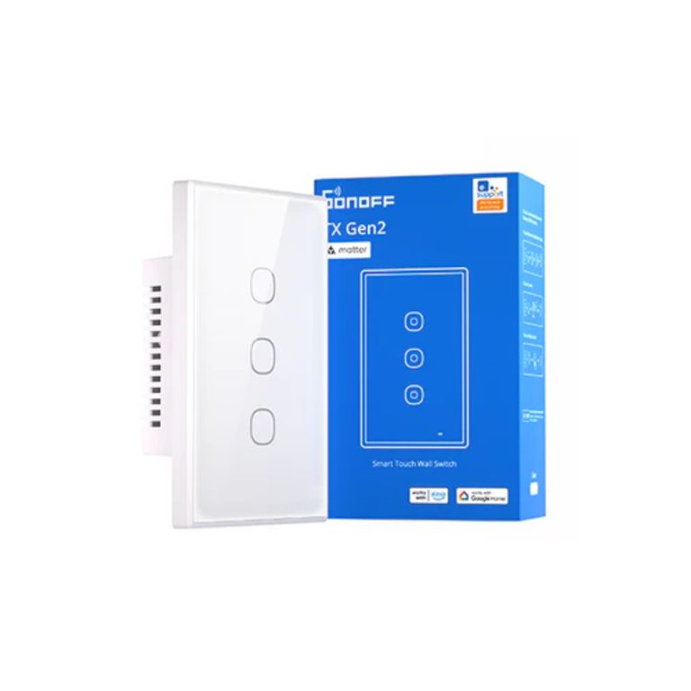 Interruptor táctil inteligente Wifi Matter - T6-3C-120M