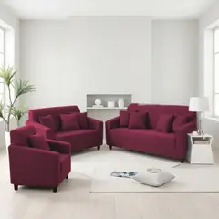 SALA FABULOSA - Funda de mueble 3-2-1 lycra solid color - GUINDA
