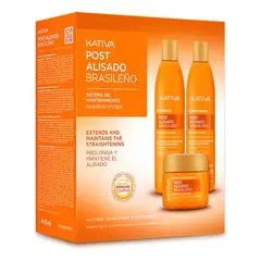 KATIVA - Post Alisado Keratin Shampoo + Acondicionador + Ttt