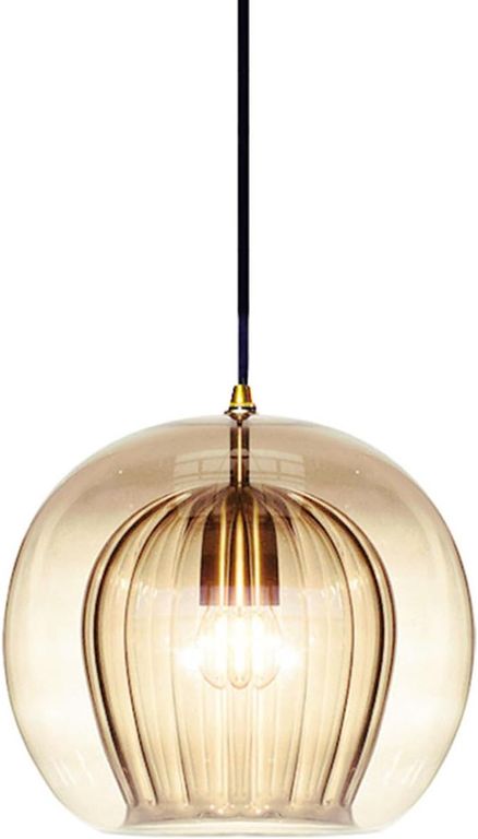 Lámpara Colgante De Vidrio de Doble Capas E27 20CM - Amber