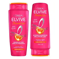 ELVIVE - Kit Shampoo + Acc Loreal Paris Dream Liso 680 Ml