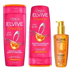 ELVIVE - Pack Dream Liso Shampoo + Acondicionador 370 + Óleo