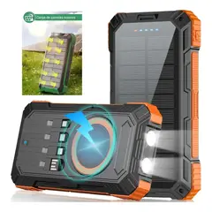 SANC - Cargador Solar Con Linterna 40000mAh Power Bank Carga Rápida e Inalámbrica