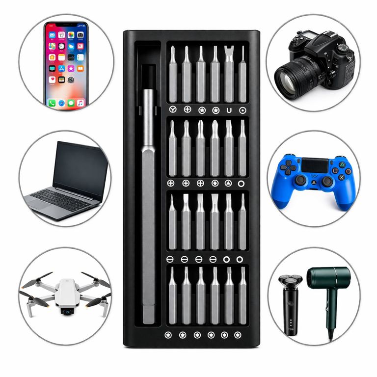 Set Destornillador 24 en 1 Magnético Kit Herramientas Reparación Celular Laptop Profesional