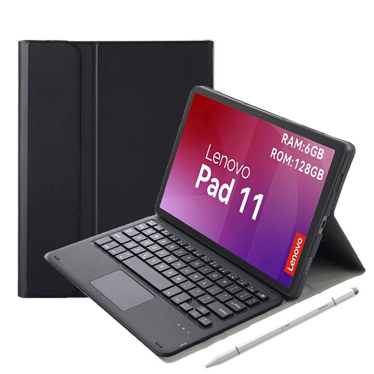 Tablet pad 11 2025 6+128GB WIFI 2.5K-Azul+Teclado Negro+Lápiz táctil
