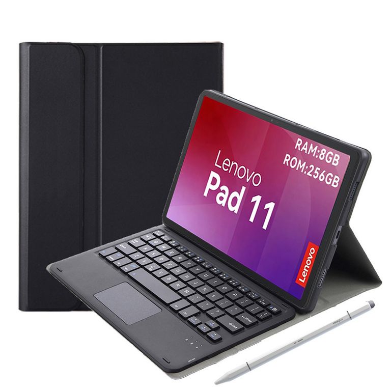 Tablet pad 11 2025 8+256GB WIFI 2.5K-Gris+Teclado Negro+Lápiz táctil