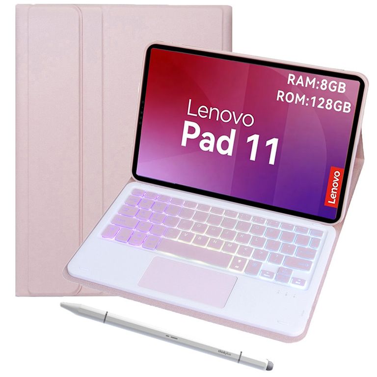 Tablet pad 11 2025 8+128GB WIFI-Azul+Rosado luminsos teclado+Lápiz táctil