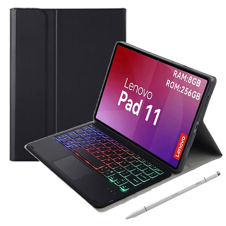 Tablet pad 11 2025 8+256GB WIFI-Gris+Negro luminsos teclado+Lápiz táctil
