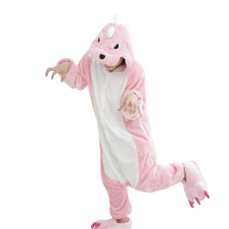 Pijama Dinosario Rosado Onesie Enterizo - Tallas 16 hasta XL
