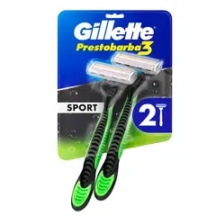 GILLETTE - Maquina de Afeitar Prestobarba3 Sport 2 Unidades