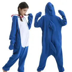 GENERICO - Pijama Tiburon Azul Niños Enterizo - Tallas 4 hasta 14