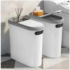 GENERICO - Tacho de Basura Elegante con Botón a Presión Blanco