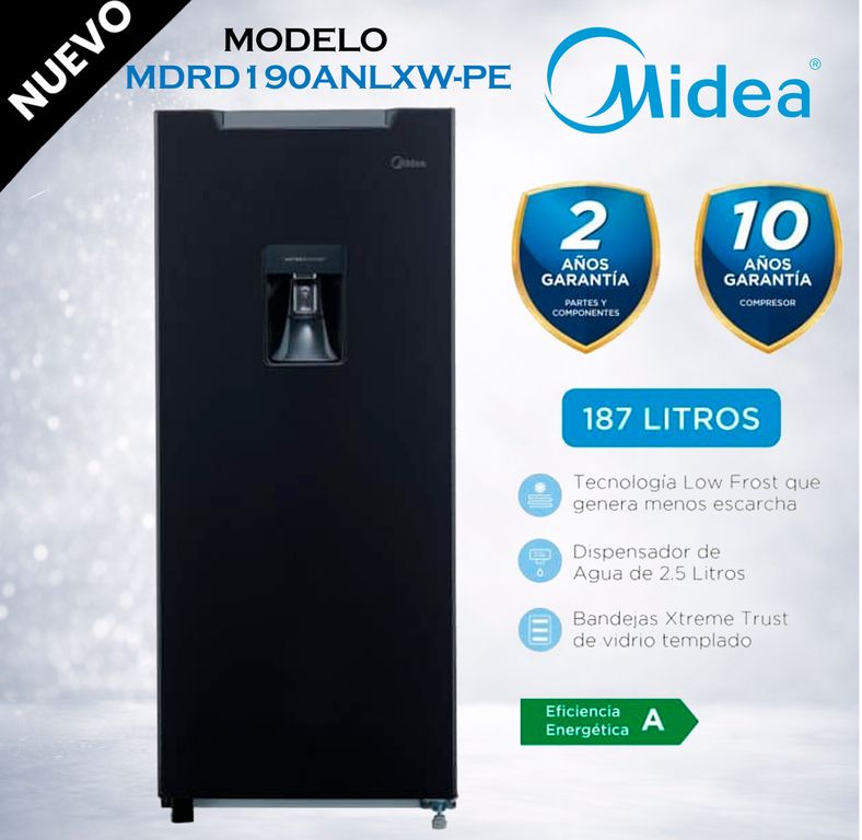 MDRD190ANLXW-PE - Refrigeradora Jazz Black 187Lt Frost 1 Puerta