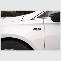 JET - EMBLEMA DE ALUMINIO PARA CHEVROLET RS NEGRO 9x2.5CM