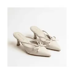 PALINI SHOES - Taco 5 de vestir en punta color hueso
