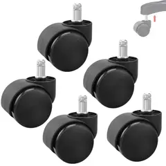 OEM - Rueda Silla Giratoria Nylon Garrucha Universal Negro x 05