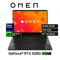 HP - Laptop Omen 16-AM0073DX Intel Core Ultra 7-255H 16GB 1TB SSD RTX 5060 8GB W11 Home