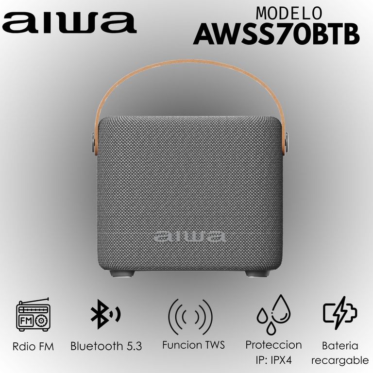 Parlante Portátil Bluetooth AWS70BTG gris