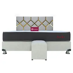 KAMAS - DORMITORIO KING SARKI KING + CABECERA AEREA TORTUN - BLANCO