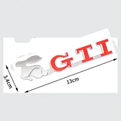 JET - EMBLEMA GTI NEGRO ALEACION DE ZINC CON ADHESIVO 13x3CM
