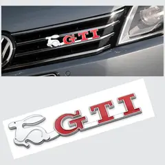 JET - EMBLEMA GTI NEGRO ALEACION DE ZINC CON ADHESIVO 13x3CM