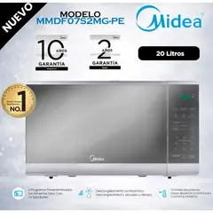 Midea - MMDF07S2MG-PE - Horno Microondas 20L Color Gris Puerta Espejo