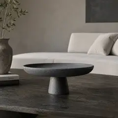 LAR DANIELSEN - Bowl decorativo tipo pedestal 35 cm negro - Hamburgo