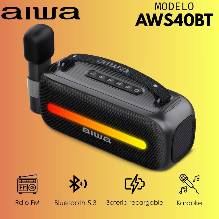 Parlante Portátil Bluetooth Con Karaoke AWS40BT