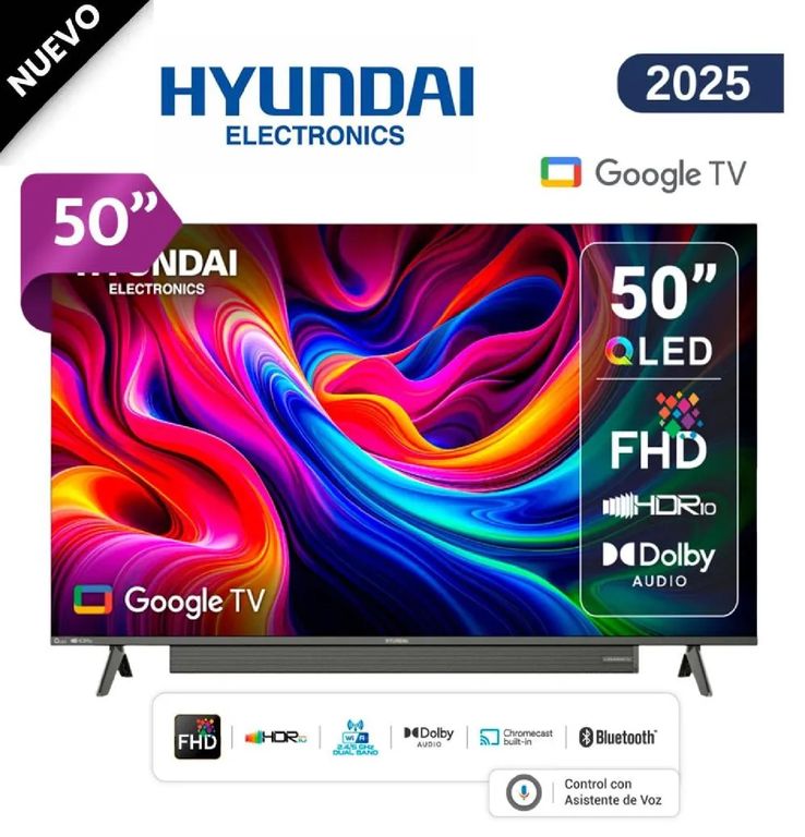 TELEVISOR HYLED5029QFG 50” QLED SMART TV GOOGLE TV 4K UHD 2025