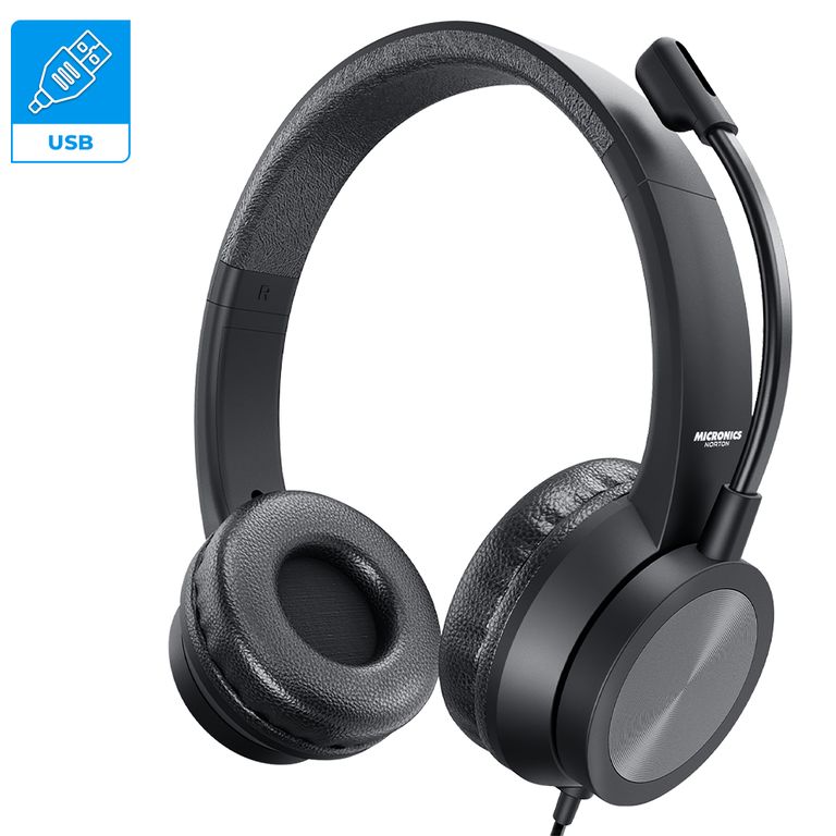 AUDIFONO USB CON MICROFONO NORTON MIC H802U MICRONI