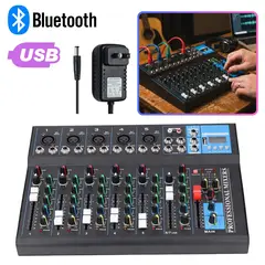 SEISA - Consola Mezcladora De Audio Portátil 7 Canales Bluetooth Entrada USB Control de Audio