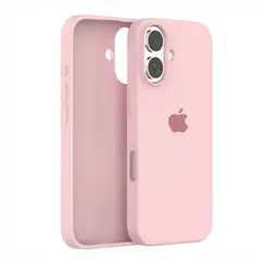 GENERIC - CASE PARA IPHONE 16 COLOR ROSA CON LOGO APPLE