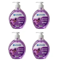 LOSARO - Jabón liquido antibacterial con glicerina Lavanda 4 unidades