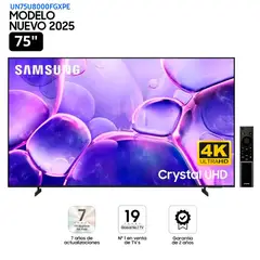 SAMSUNG - Televisor Smart UHD 75 pulgadas LED UN75U8000FG Modelo Nuevo