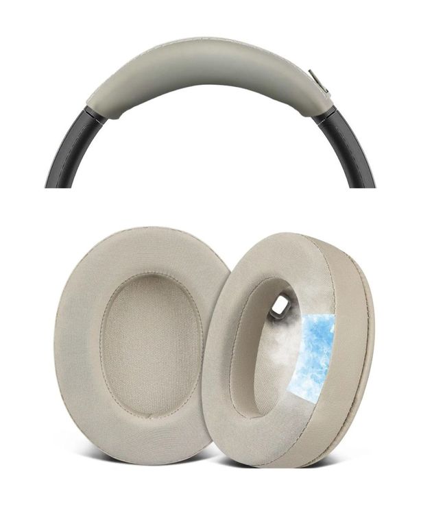 Almohadillas de gel y Funda Silicona de Diadema Para Audífonos Sony WH-1000XM4 BEIGE