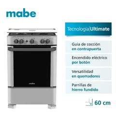 MABE - Cocina de Piso a Gas 60cm Silver CMP6010FG1