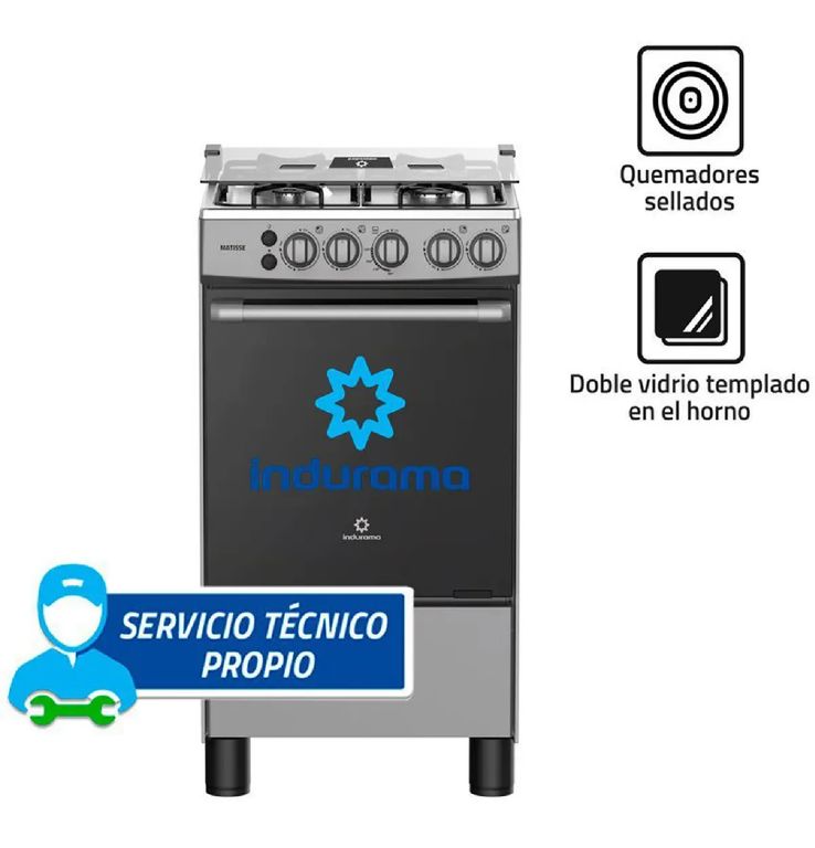 Cocina a Gas MATISSE 20 con 4 Hornillas - Gris