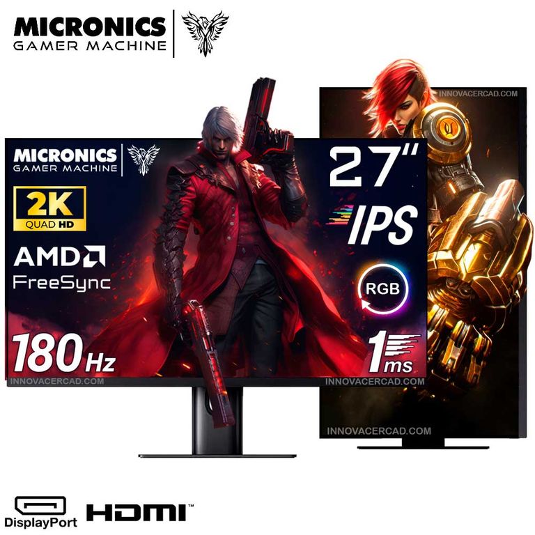 Monitor Gaming Matrix 27 IPS, QHD 2560 x 1440, 180HZ, 1MS, AMD FreeSync, RGB, Pivot