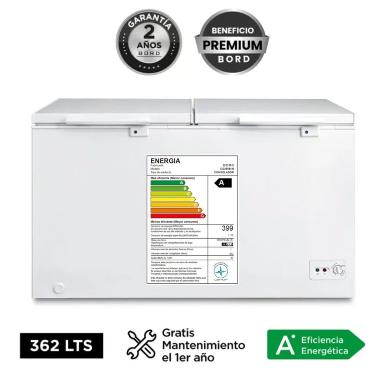 CONGELADOR CO360B-M 362LT 2 PUERTAS BLANCO