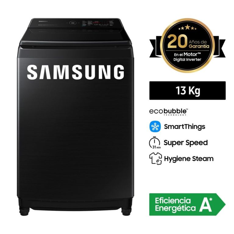 Lavadora Ecobubble 13KG WA13CG5441BVPE - Color Negro