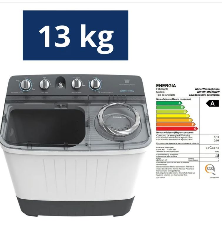 Lavadora Semiautomática 13Kg WWTM13M2XSWW