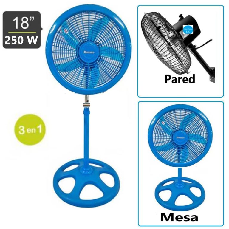 Ventilador 18 Orbital Semi industrial 250 Wats 360 Grados CELESTE