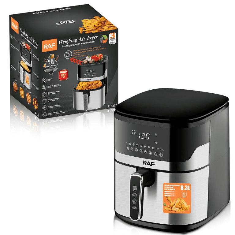 Freidora de Aire Digital RAF 8.3L Pantalla Táctil Multifunción Sin Aceite 1400W