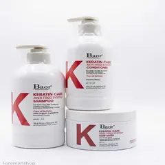 Baor Professional - Kit Keratin Care Anti Frizz Shampoo 500ml + Acondicionador300ml + Mascarilla300ml