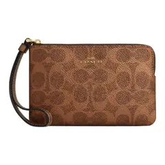 COACH - Cartera Clutch Mujer Aria Café