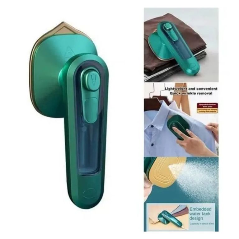 Mini Plancha Portátil Vapor Verde