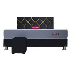 KAMAS - DORMITORIO KING SARKI + CABECERA AEREA TORTUN - NEGRO