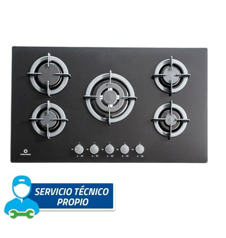 ENCIMERA EGI-905VDNEG DE 5 QUEMADORES A GAS - 90 CM