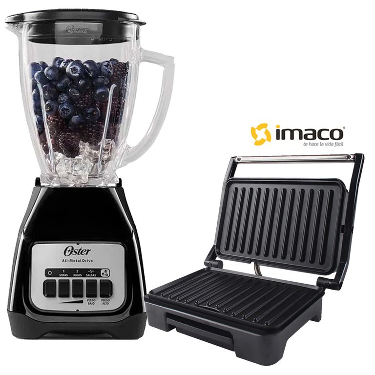 Combo Licuadora BLSTKAG-BPB mas Mini Grill Imaco IG2314